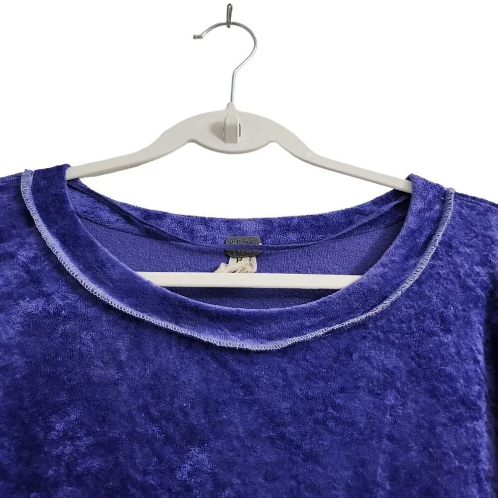 We the Free People Sweater Petite Small‎ SP Purple Night Milan Crushed Velvet